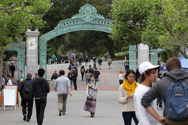 BERKELEY, CA - APRIL 23: UC Berkeley students walk through Sproul Plaza on the UC Berkeley campus April 23, 2012 in Berkeley, California.