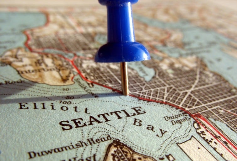 Seattle on an old map