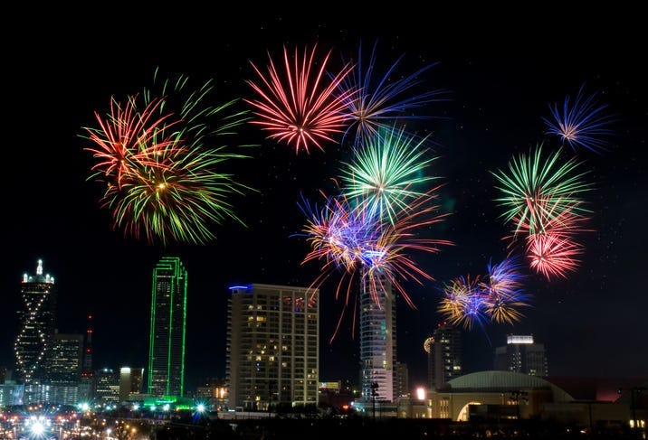 Fireworks in Dallas Texas