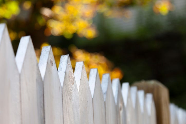 A fence between two homes.