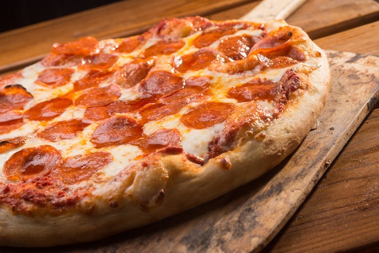 Pepperoni Pizza, Hot, Wooden Peel