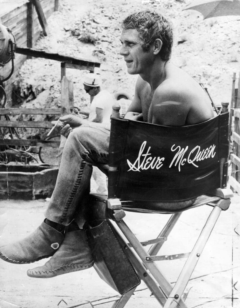 American actor Steve McQueen (1930 - 1980), on the set of 'Nevada Smith', in which he played the title role, 1966.