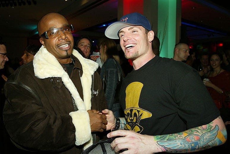 Singer MC Hammer (L) and