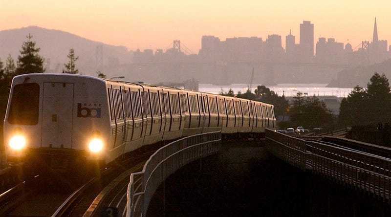 A Bay Area Rapid Transit (BART) train is seen in this undated file photo as it pulls into Oakland, California.
