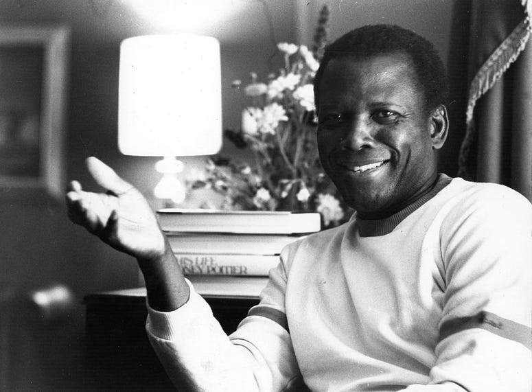 Sidney Poitier , the American actor and film director. Hollywood's first real black star, his films include 'Something of Value' in 1957, 'Lilies of the Field' in 1963 and 'In the Heat of the Night' in 1967. He directed 'Stir Crazy.'