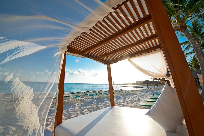 Beach Cabana, Mexico, Beach, Bed