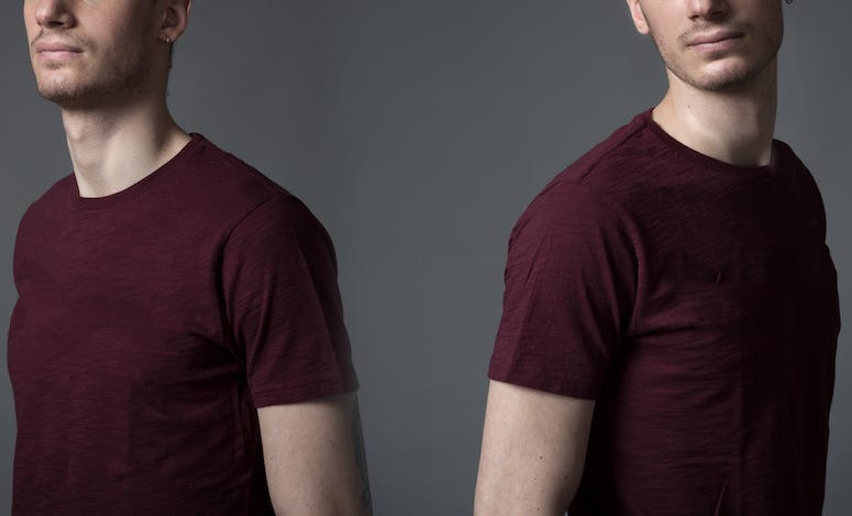 Adult, Brothers, Male, Twins, Maroon Shirt
