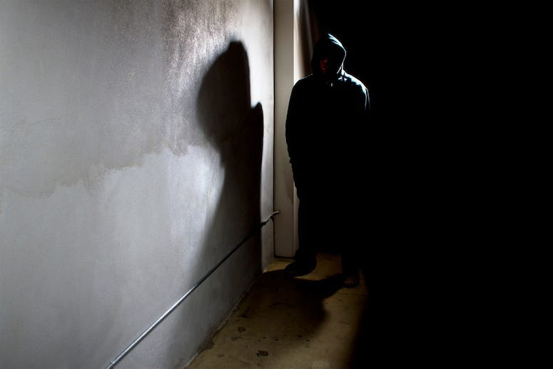 Man, Stalker, Dark Alley, Hiding, Shadows, Hoodie