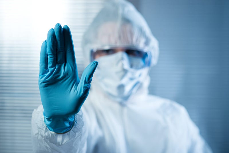 Person in a hazmat suit