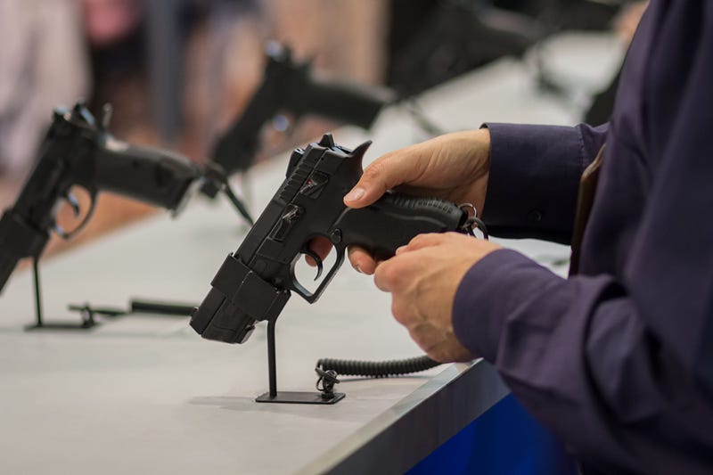 guns on display at store