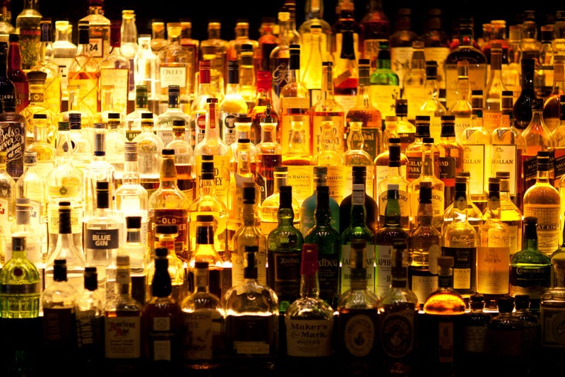 Alcohol at a bar