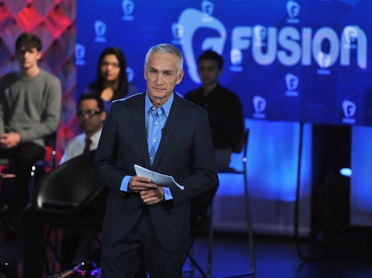 Journalist Jorge Ramos pictured onstage during the FUSION presents the Brown & Black Democratic Forum at Drake University on January 11, 2016 in Des Moines, Iowa.