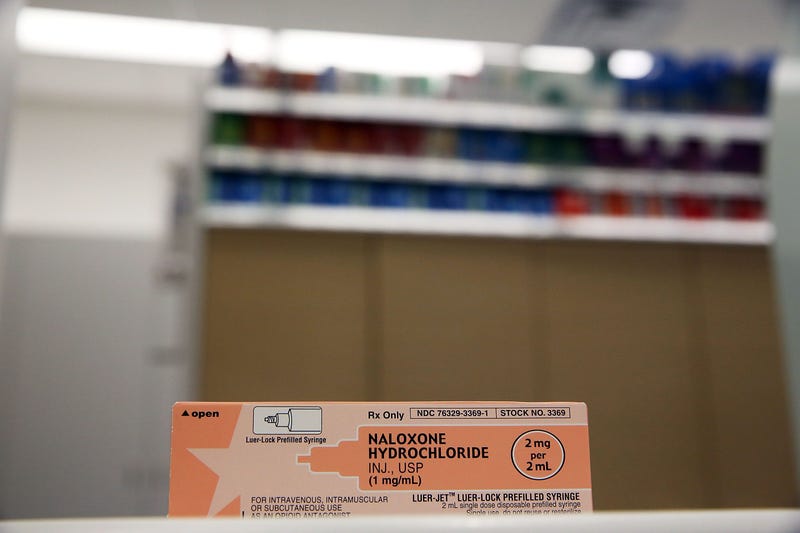 A box of the overdose antidote Naloxone Hydrochloride sits on a counter at a Walgreens store on February 2, 2016 in New York City.