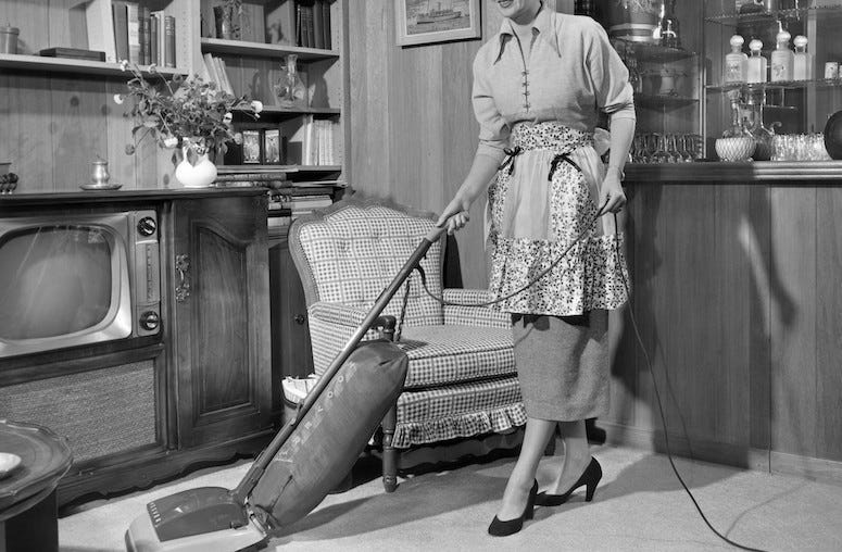Woman, Wife, Housewife, Vacuuming, Vacuum