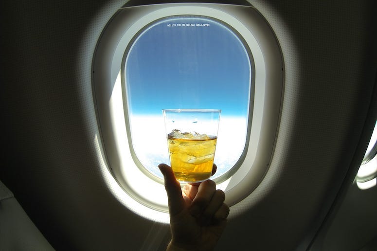 Alcohol, Cocktail, Airplane, Flight, Window