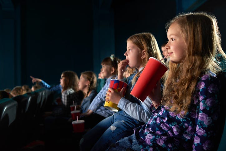 Kids at a movie theater