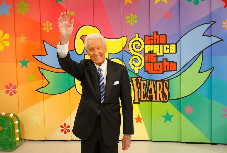 Television host Bob Barker poses for photographers at his last taping of