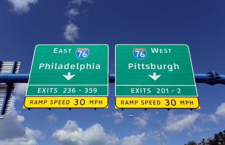 Highway signs.