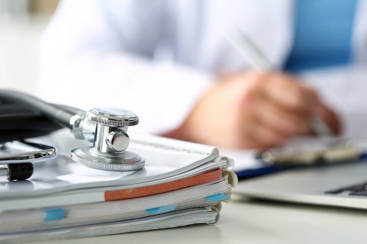 A medical student studying.