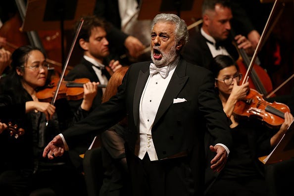 Placido Domingo performs onstage during LA Opera's Nabucco in Concert starring Placido Domingo at Musco Center for the Arts on November 14, 2017 in Orange, California.