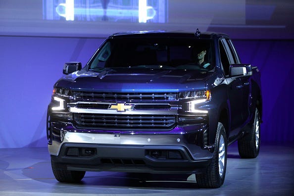 JANUARY 13: The new 2019 Chevrolet Silverado 1500 makes its official debut at the 2018 North American International Auto Show January 13, 2018 in Detroit, Michigan. The show opens to the public January 20th and ends January 28th.