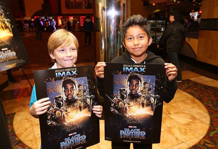 Boys & Girls Club Long Beach members received the celebrity treatment with concessions and more during an advance IMAX screening of 'Black Panther' on February 15, 2018 in Long Beach, California. Hosted by IMAX, Regal Entertainment Group, Walt Disney Pict