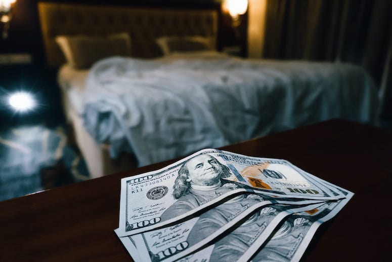 Brothel, Bed, Money, Cash, Table