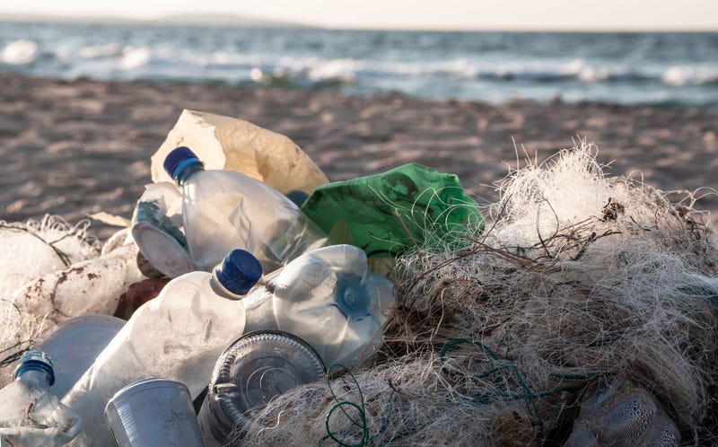 Waste on the beach