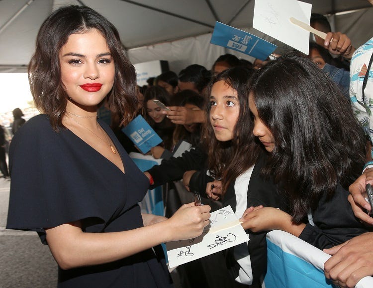 WE Day California To Celebrate Young People Changing The World INGLEWOOD, CA - APRIL 19: Selena Gomez attends WE Day California at The Forum on April 19, 2018 in Inglewood, California