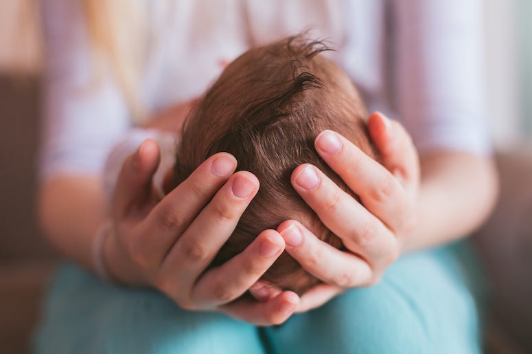 Mother, Baby, Head, Newborn, Sweet, Boy, Knees