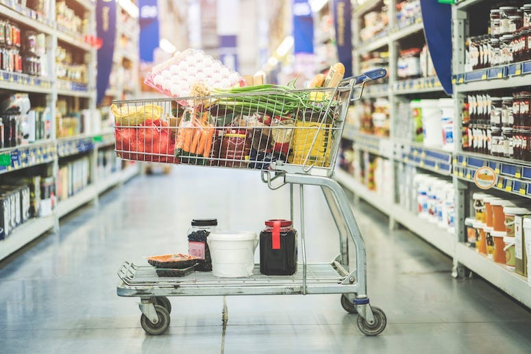 Supermarket, Shopping, Grocery Store, Shopping Cart, Full, Groceries