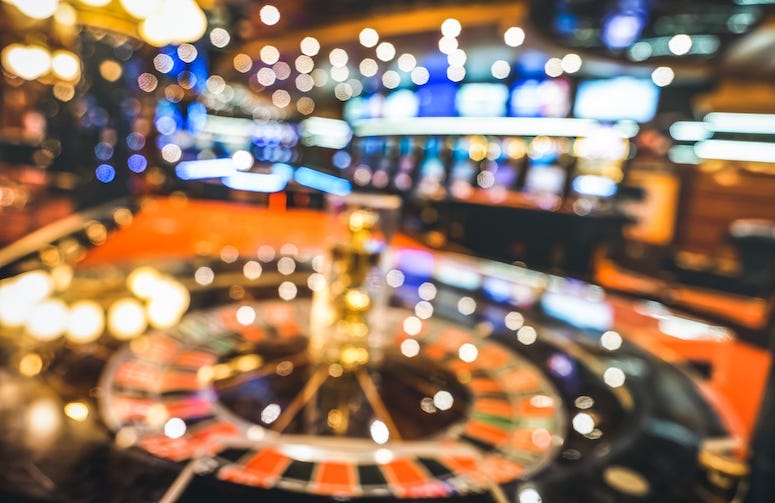 Casino, Defocused, Blurry, Roulette, Neon Lights