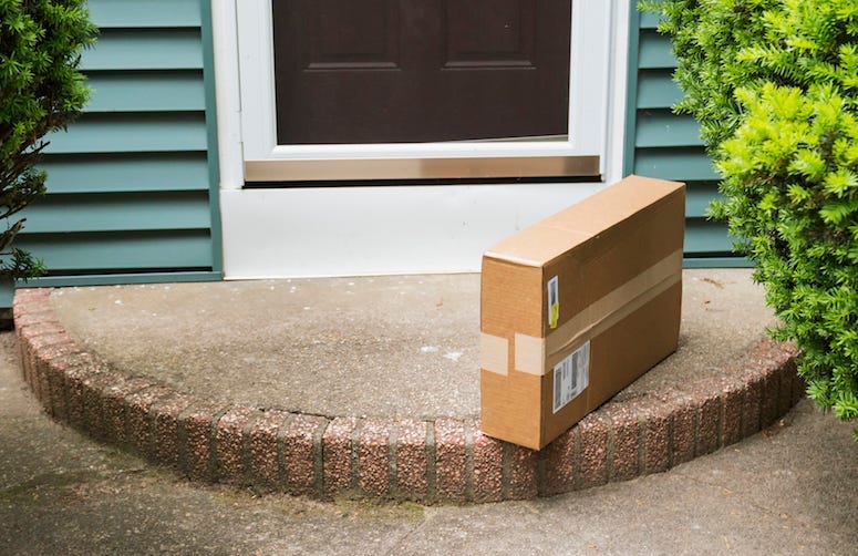 Package, Porch, Doorstep, Cardboard Box, Delivery, Front Door