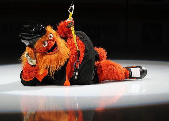 Philadelphia Flyers mascot "Gritty" is celebrating his birthday.