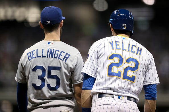Cody Bellinger (left) and Christian Yelich (right) are both contenders for the National League MVP Award.