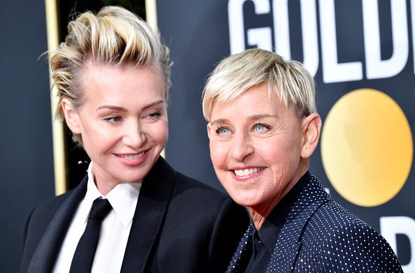 Portia de Rossi and Ellen DeGeneres