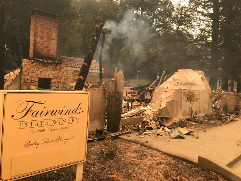 Structural damage at the Fairwinds Estate Winery in Calistoga caused by the Glass Fire, Sept. 28, 2020