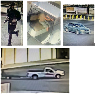 Surveillance snapshots of UNLV golf cart thefts