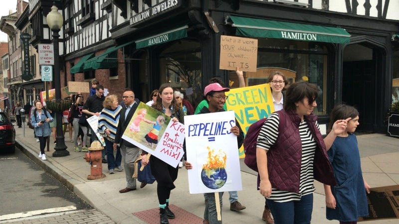 The student-led Mercer County Climate Action Strike demonstrations on behalf of the Green New Deal on March 15 in downtown Princeton and Princeton University.