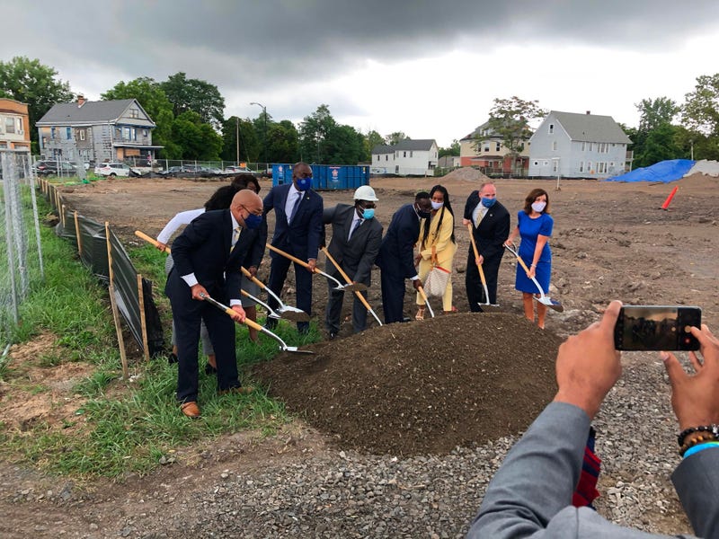 Local and state officials break ground at Mount Aaron Village Complex on Genesee and Adams Street. August 4, 2020 (WBEN Photo/Mike Baggerman)