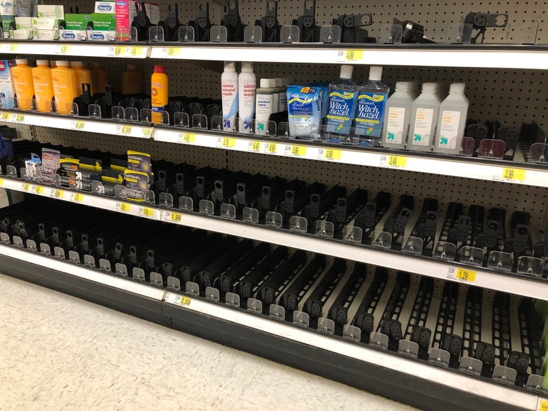 Hand Sanitizer aisle at Target in Amherst