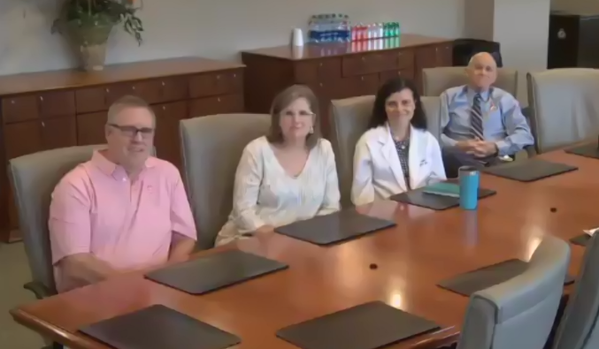 (L-R)Brad Whitaker; Harriett Whitaker, Hardin's donor; Liz Culler, MD, Blood Assurance; J.B. Gaskins, CEO, Blood Assurance