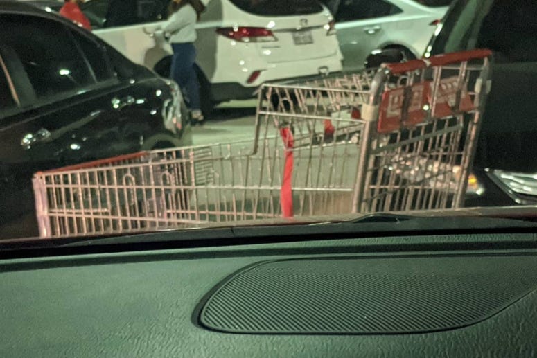 HEB cart in parking lot