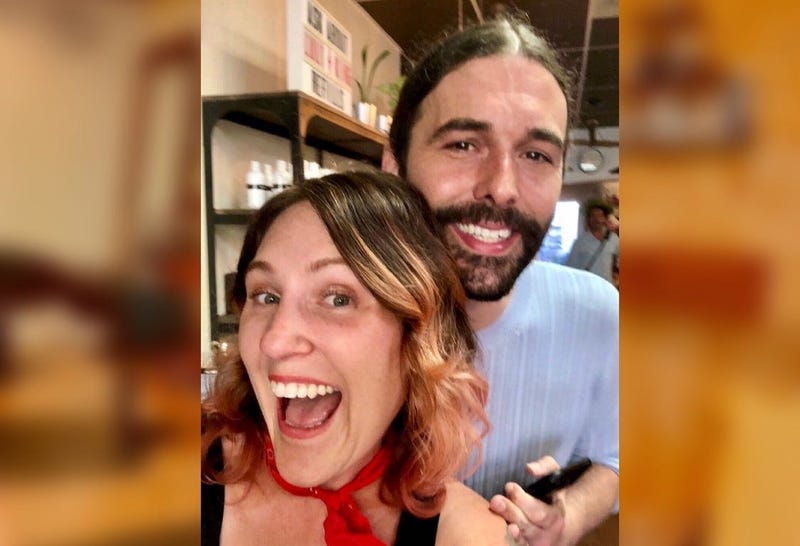 Mockingbird Salon owner Heidi Wallace poses with "Queer Eye" star Jonathan Van Ness. The hit reality show shot its fifth season, which debuted Friday, in Philadelphia.