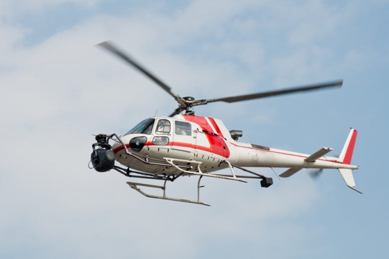 Helicopter equipped with camera