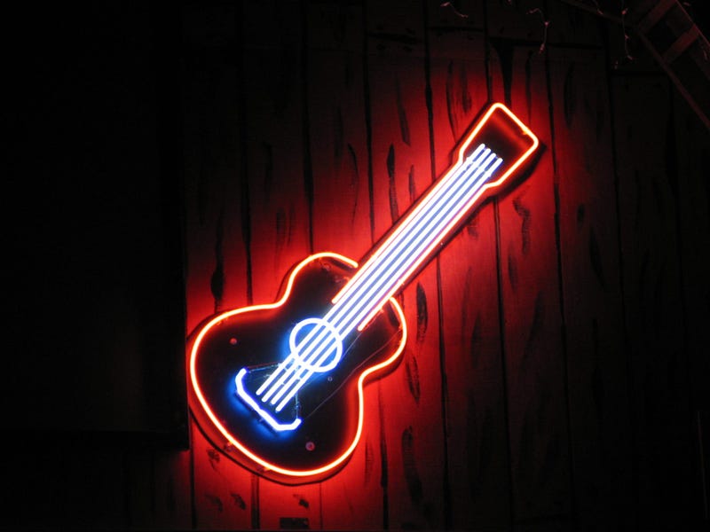 Honky Tonk Neon Guitar Sign