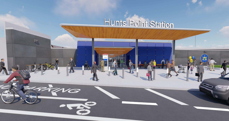 A rendering for the Hunts Point station.