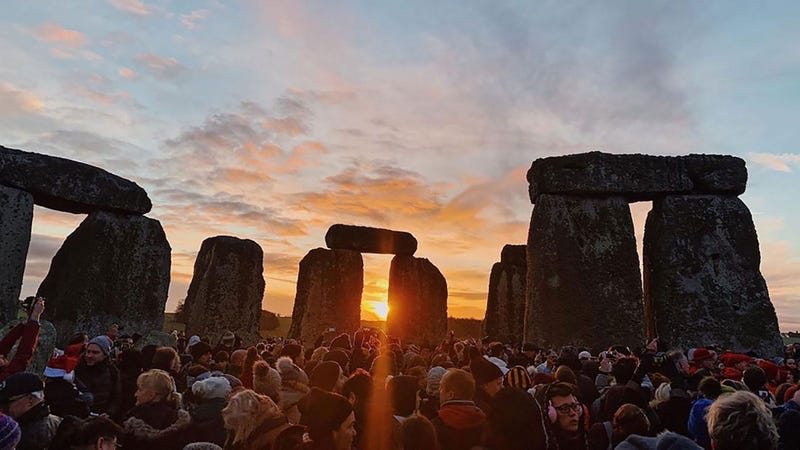 On the shortest day of the year, 5,000 people gathered at Stonehenge to celebrate the winter solstice Sunday.