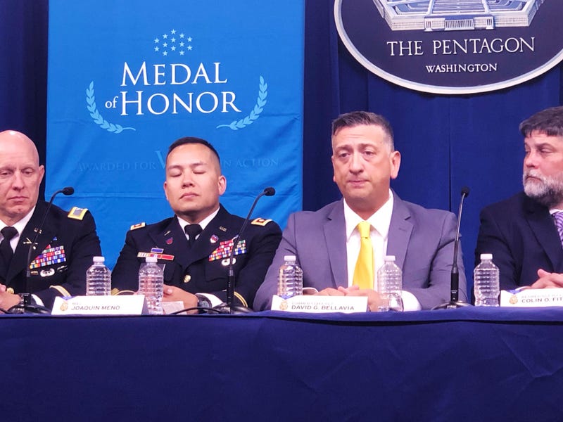 Medal of Honor winner Staff Sgt David Bellavia during press conference at the Pentagon.