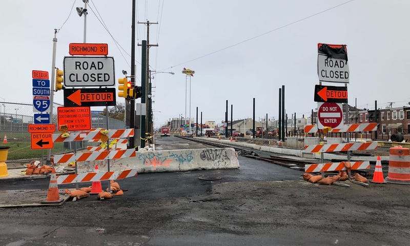 Construction on I-95 in Bridesburg.